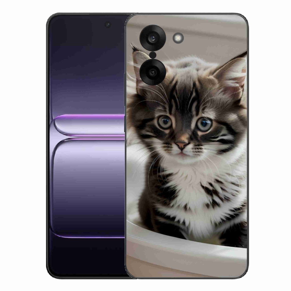 Gelový kryt mmCase na One Plus Nord CE5 - zvědavé kotě
