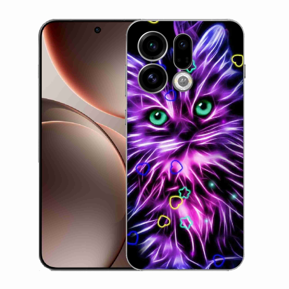 Gelový kryt mmCase na Oppo Find X9 - abstraktní kočka