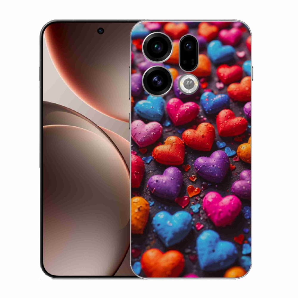 Gelový kryt mmCase na Oppo Find X9 - barevná srdce