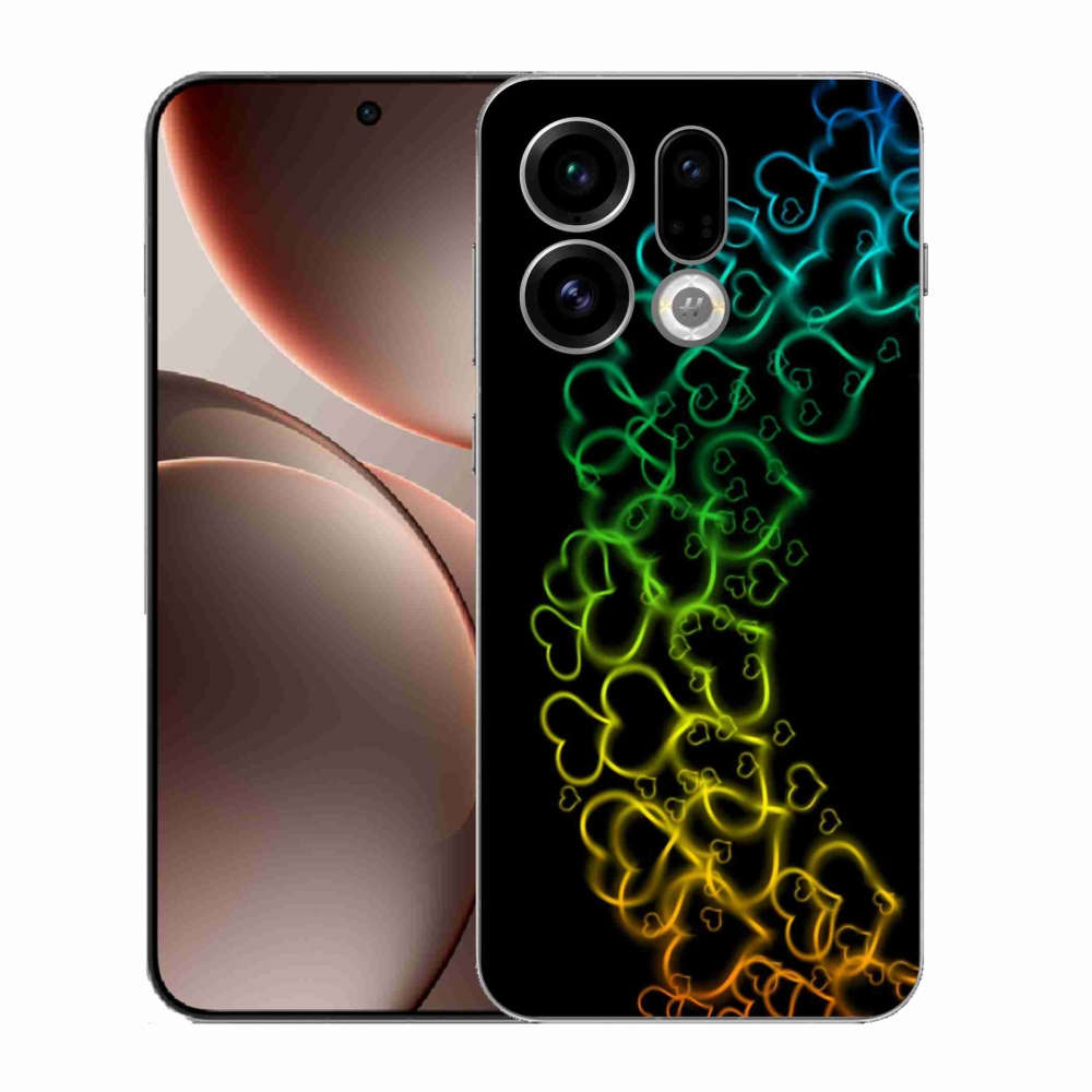 Gelový kryt mmCase na Oppo Find X9 - barevná srdíčka