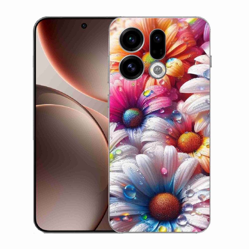 Gelový kryt mmCase na Oppo Find X9 - barevné kopretiny