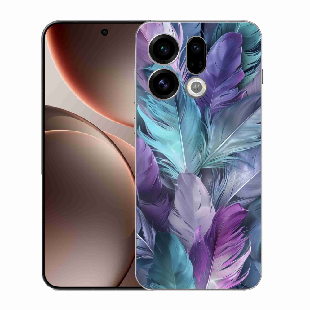 Gelový kryt mmCase na Oppo Find X9 - barevné peří 2
