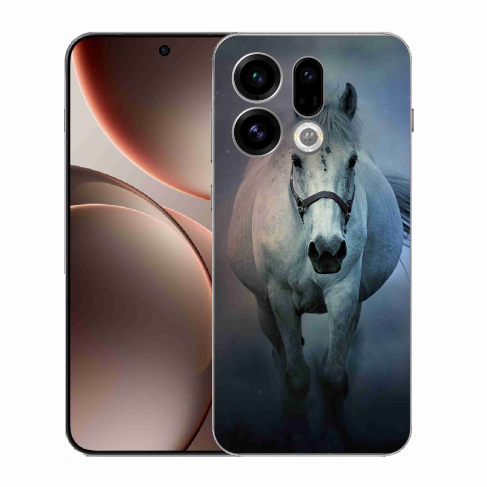 Gelový kryt mmCase na Oppo Find X9 - běžící bílý kůň