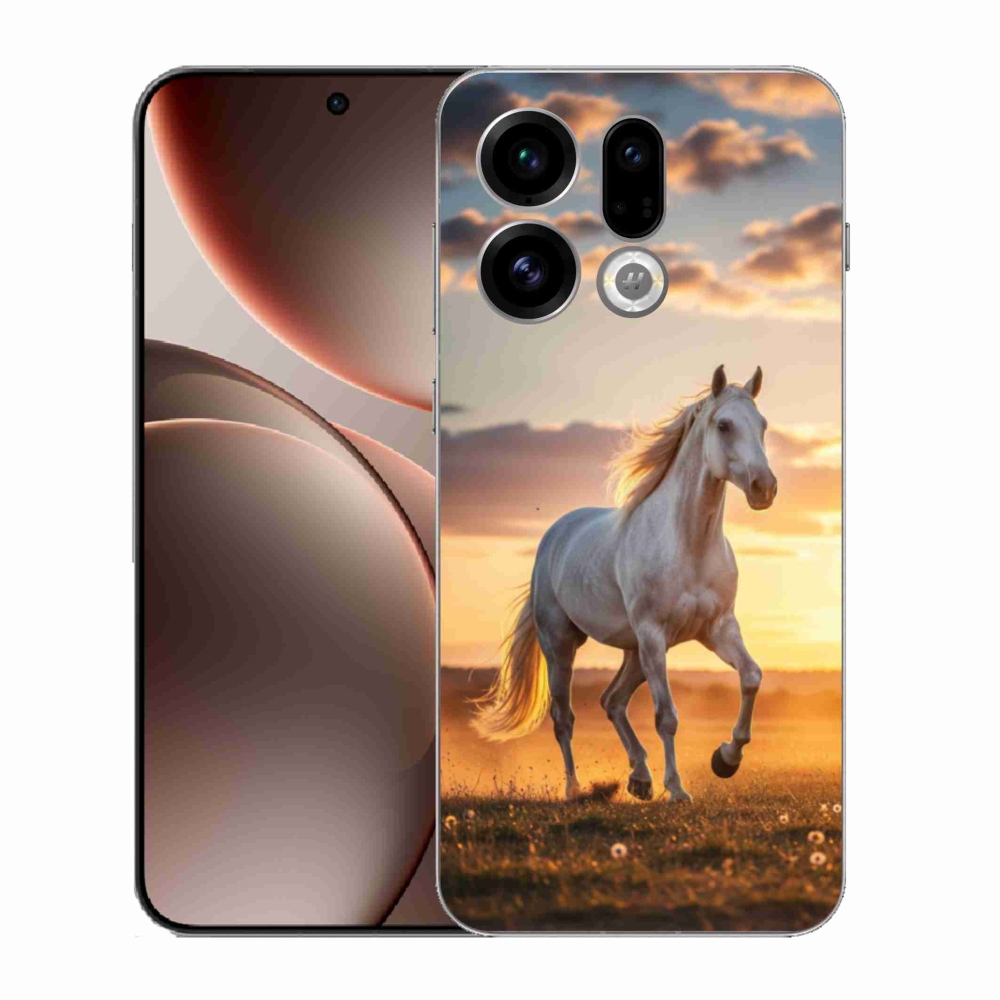 Gelový kryt mmCase na Oppo Find X9 - běžící bílý kůň 2