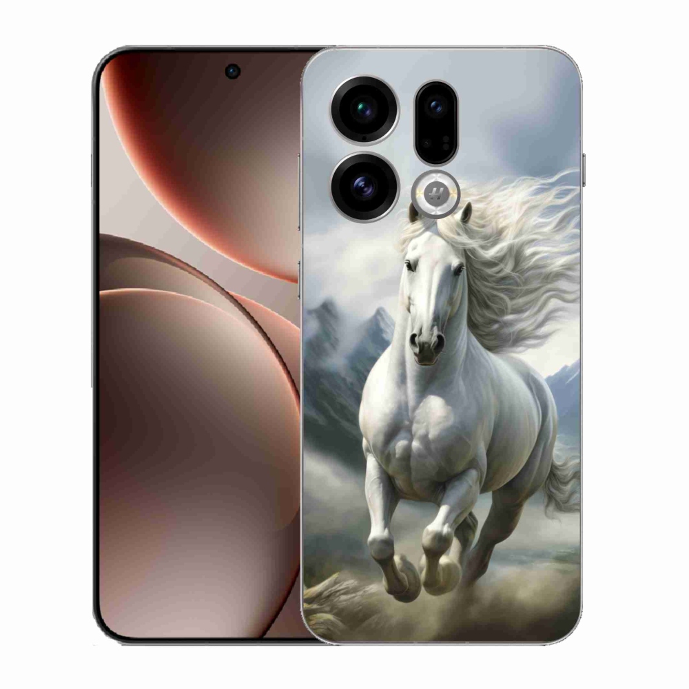 Gelový kryt mmCase na Oppo Find X9 - běžící bílý kůň 3