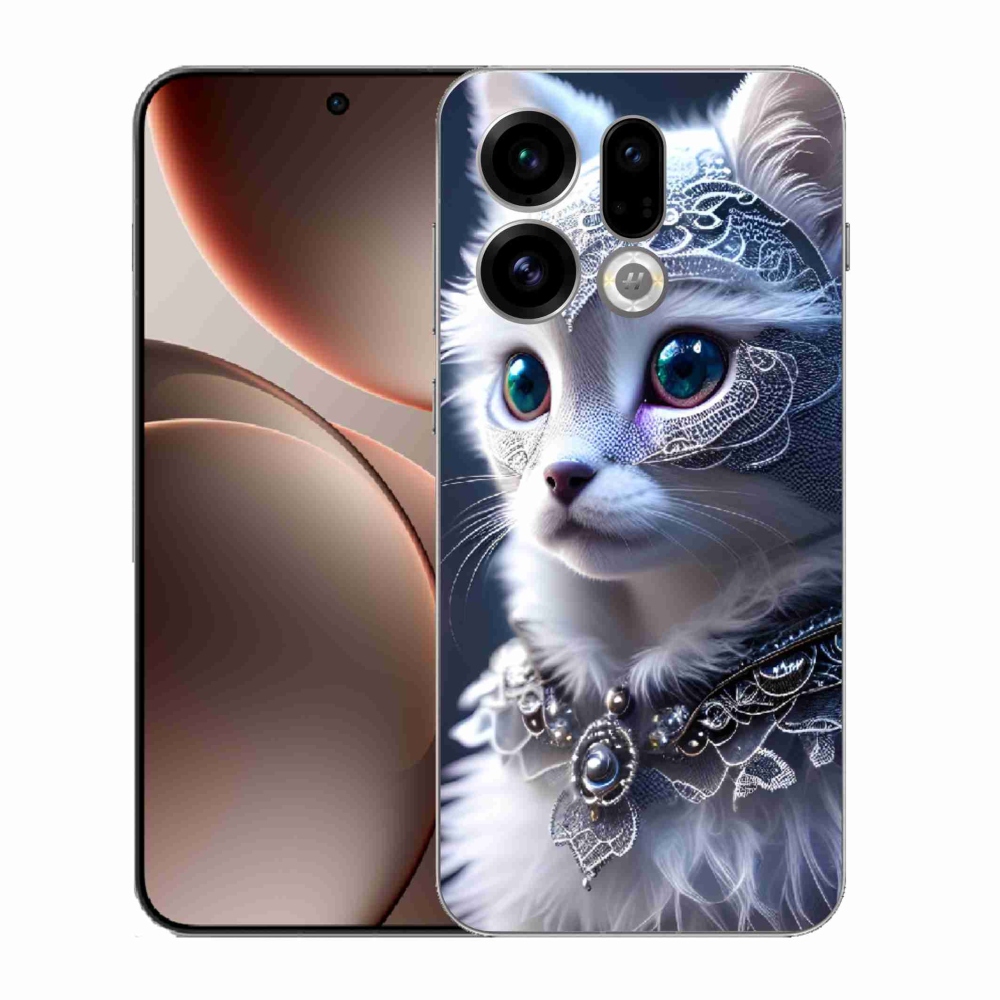 Gelový kryt mmCase na Oppo Find X9 - bílá kočka