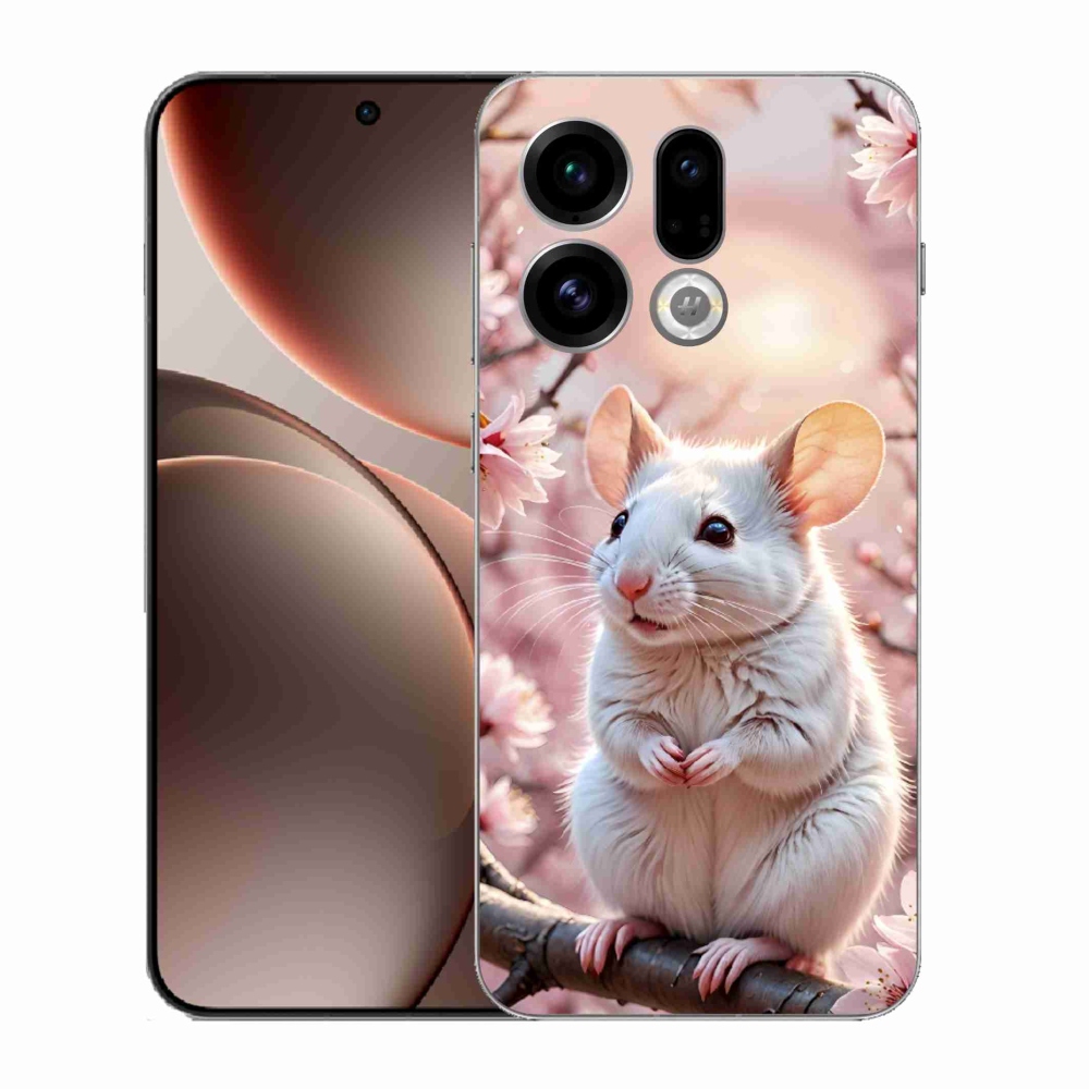 Gelový kryt mmCase na Oppo Find X9 - bílá myš na větvi