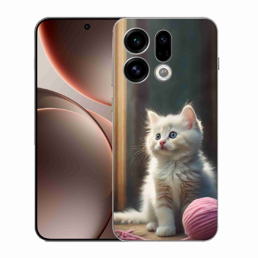 Gelový kryt mmCase na Oppo Find X9 - bílé kotě 2