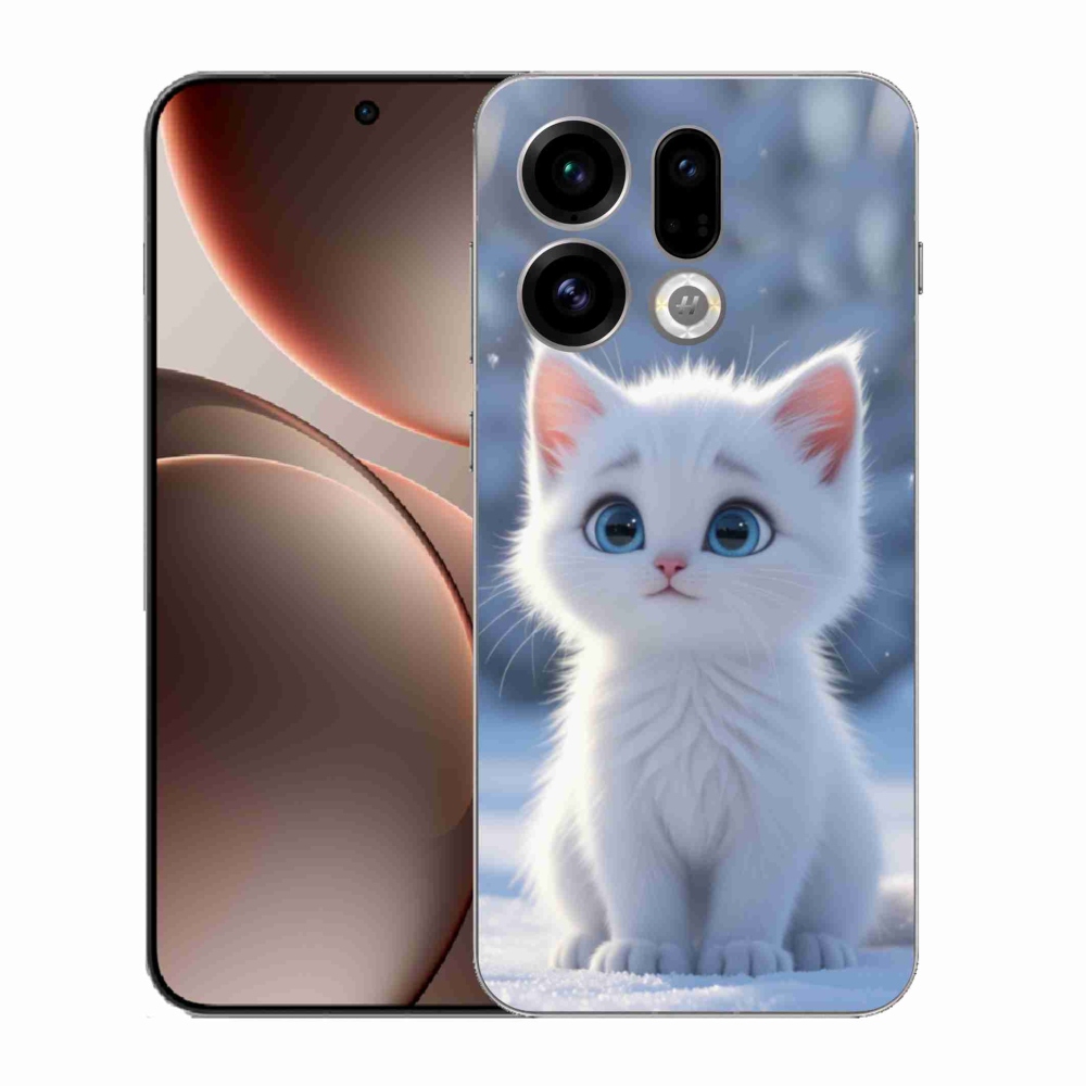 Gelový kryt mmCase na Oppo Find X9 - bílé kotě 3