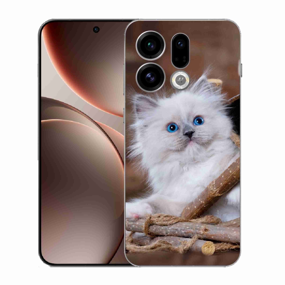 Gelový kryt mmCase na Oppo Find X9 - bílé kotě