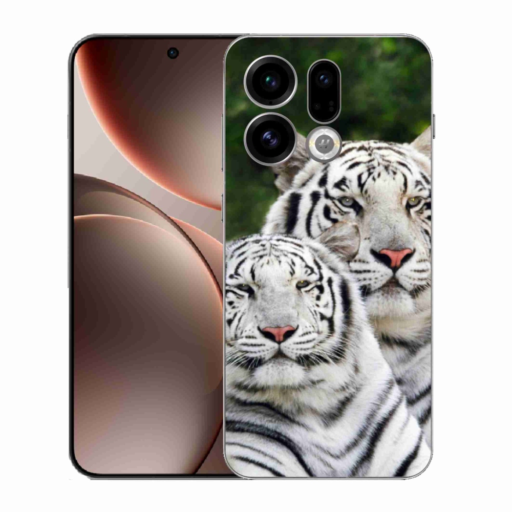 Gelový kryt mmCase na Oppo Find X9 - bílí tygři