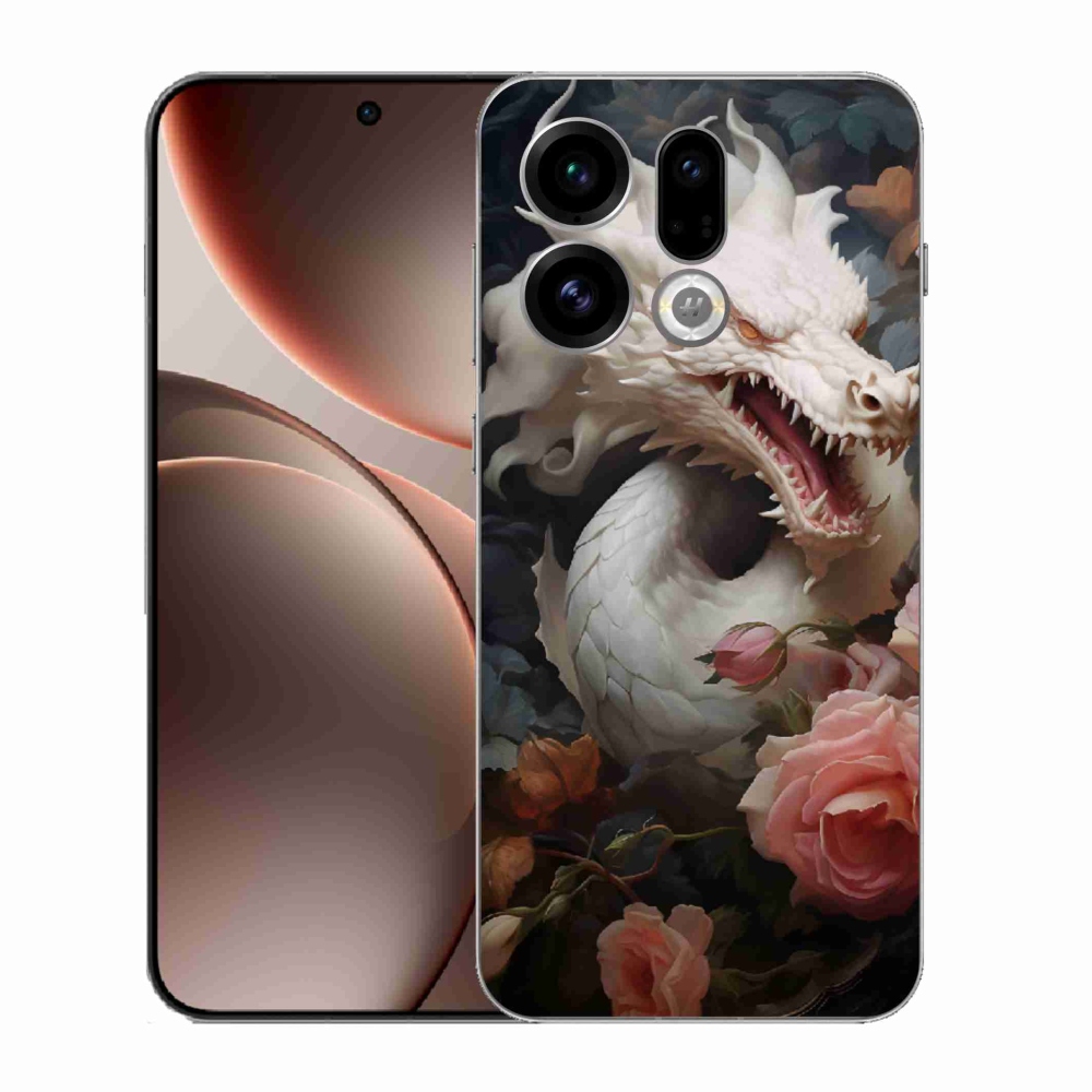 Gelový kryt mmCase na Oppo Find X9 - bílý drak