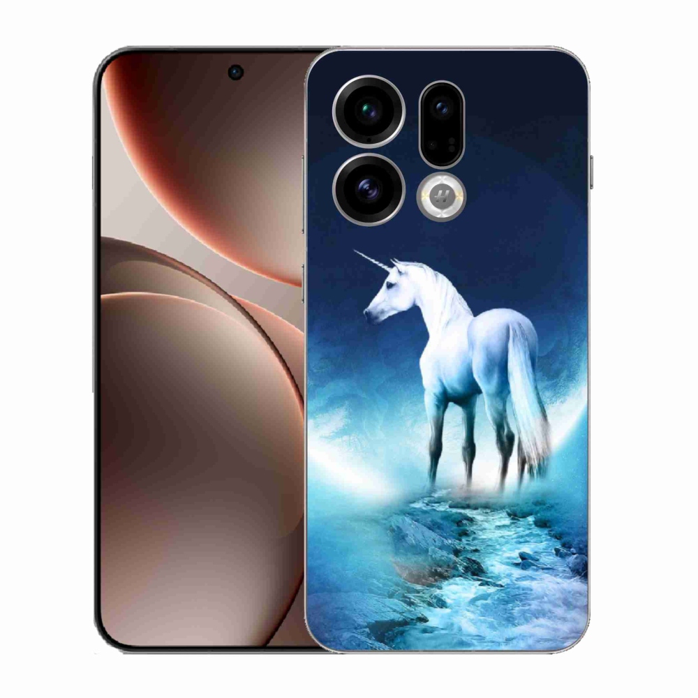 Gelový kryt mmCase na Oppo Find X9 - bílý jednorožec