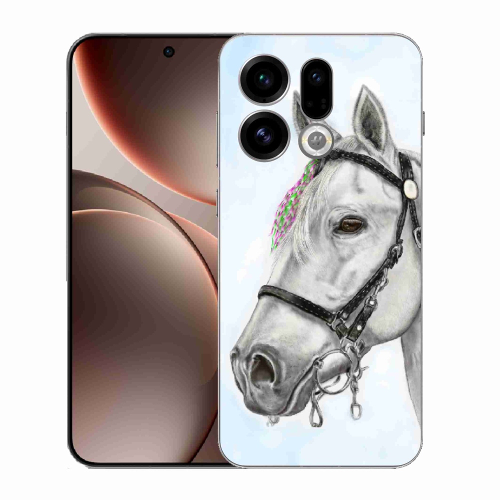 Gelový kryt mmCase na Oppo Find X9 - bílý kůň 1