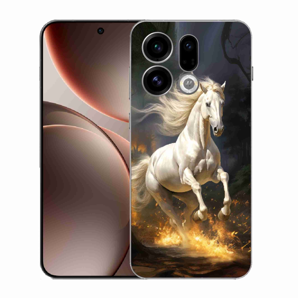 Gelový kryt mmCase na Oppo Find X9 - bílý kůň 2
