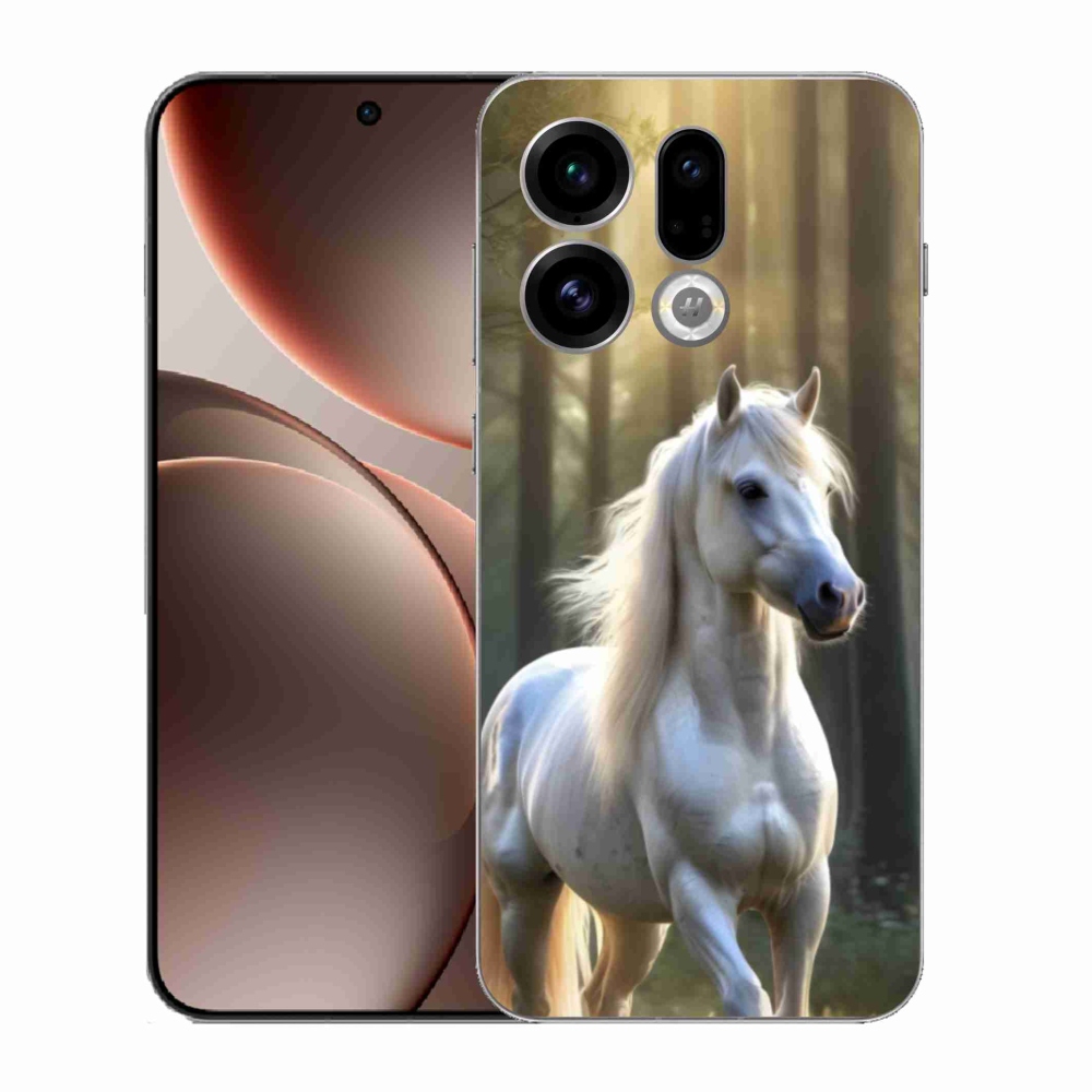 Gelový kryt mmCase na Oppo Find X9 - bílý kůň 3