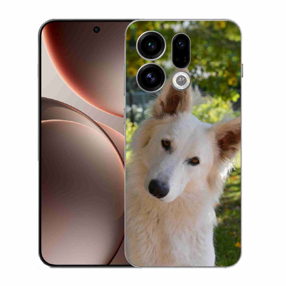 Gelový kryt mmCase na Oppo Find X9 - bílý švýcarský ovčák 1