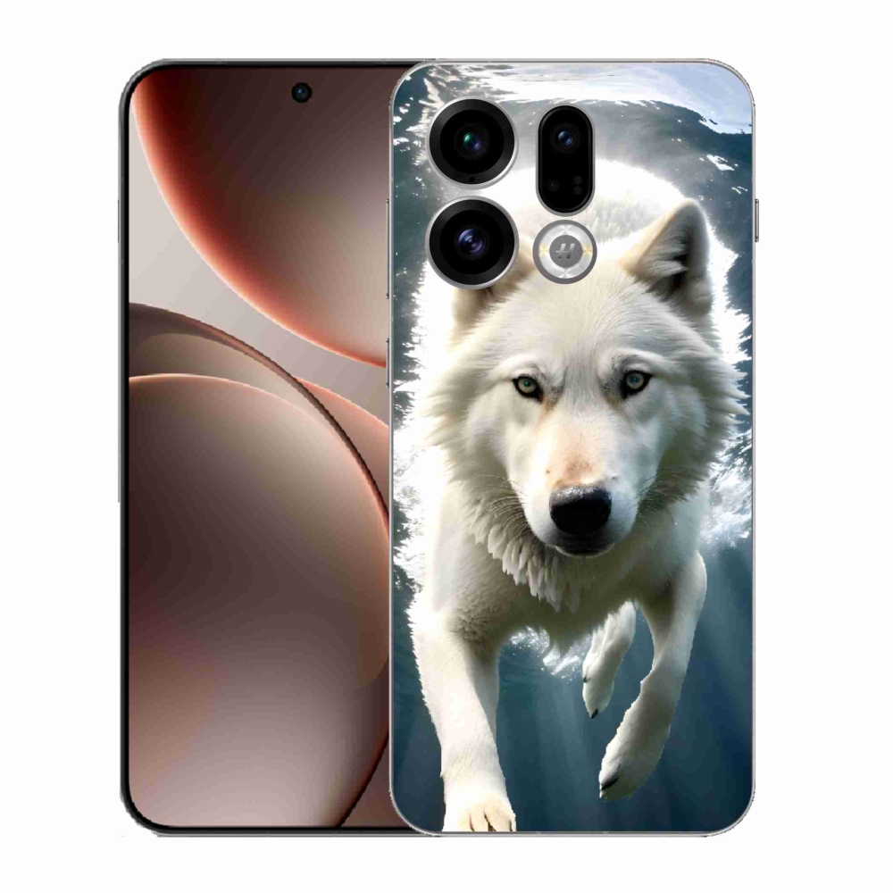 Gelový kryt mmCase na Oppo Find X9 - bílý vlk