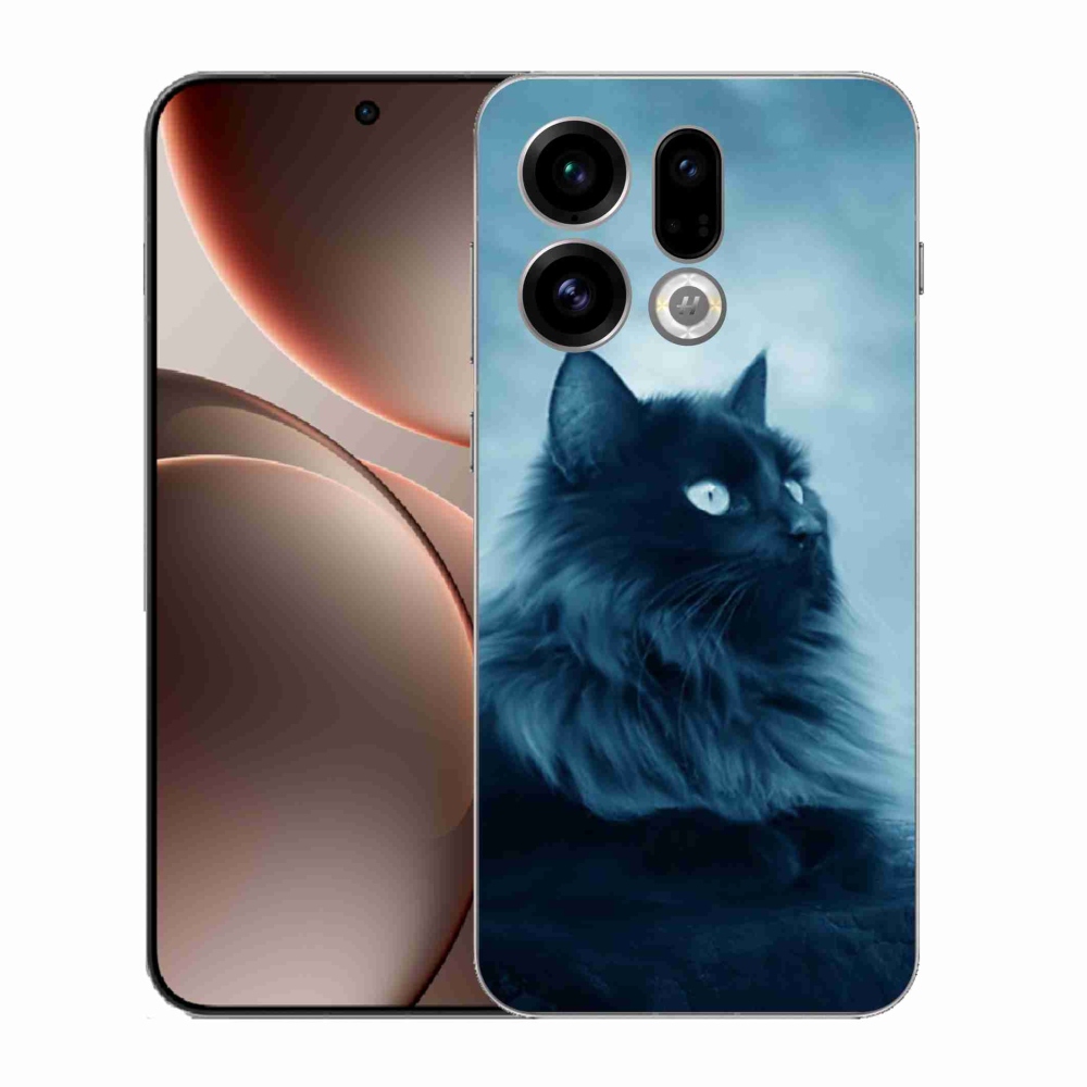 Gelový kryt mmCase na Oppo Find X9 - černá kočka 1
