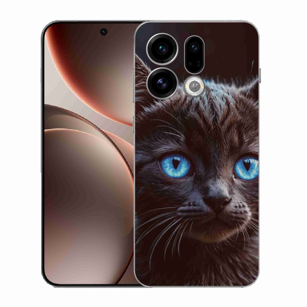 Gelový kryt mmCase na Oppo Find X9 - černé kotě 2