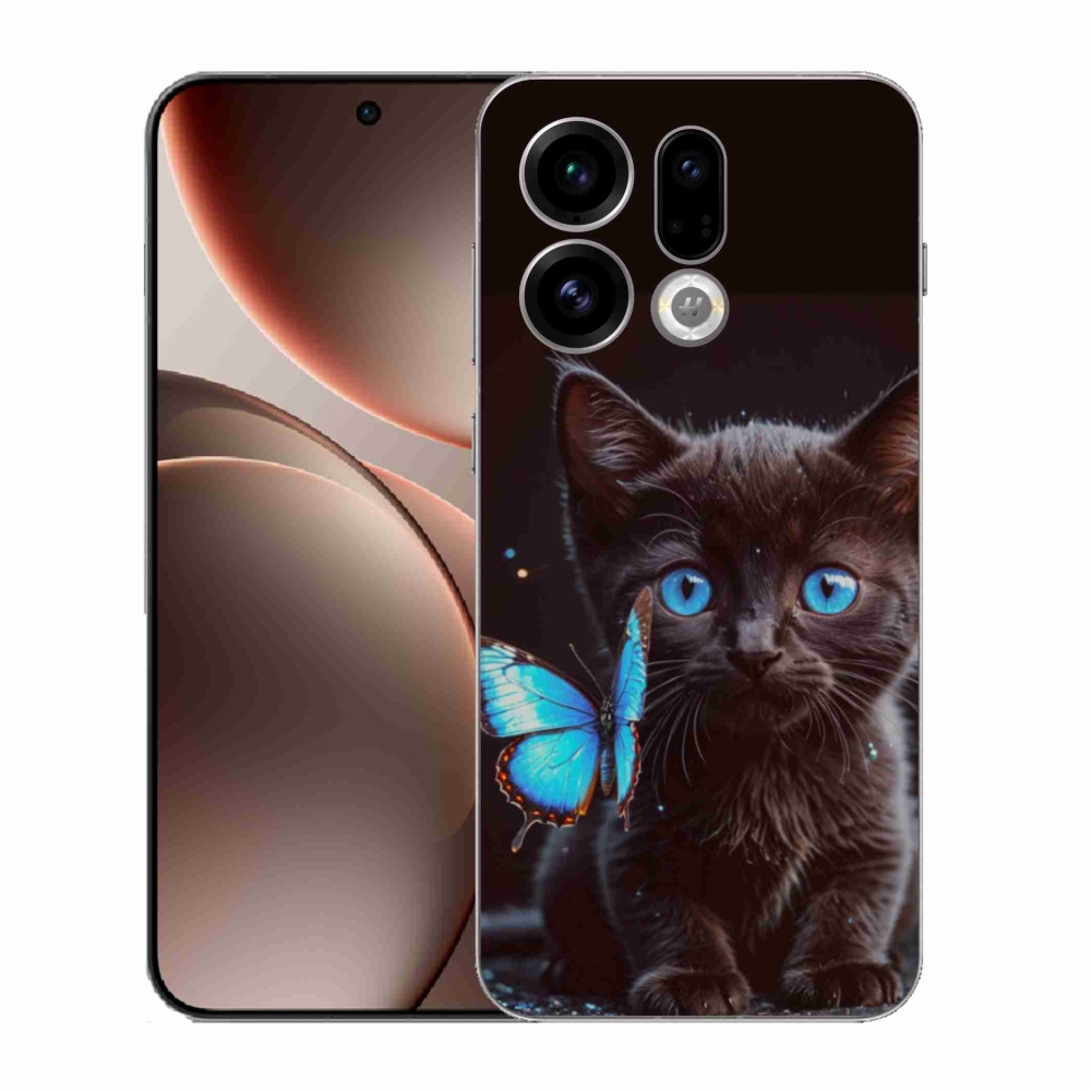 Gelový kryt mmCase na Oppo Find X9 - černé kotě 3