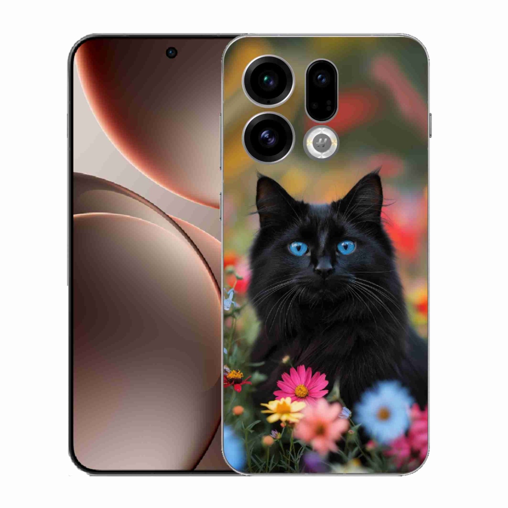 Gelový kryt mmCase na Oppo Find X9 - černé kotě 4