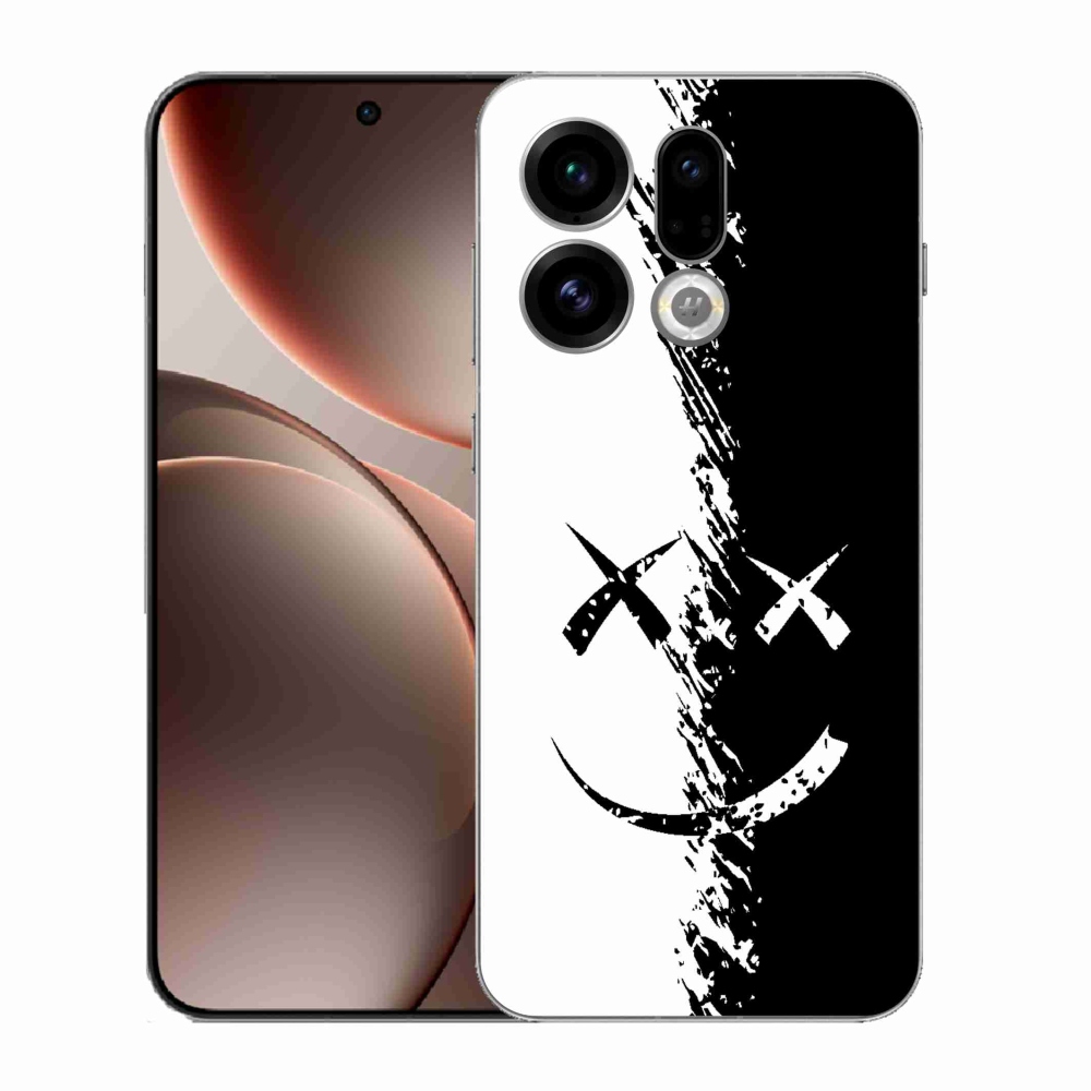 Gelový kryt mmCase na Oppo Find X9 - černobílý smajlík