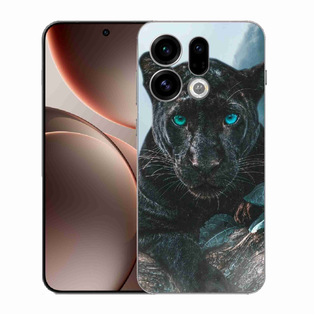 Gelový kryt mmCase na Oppo Find X9 - černý panter
