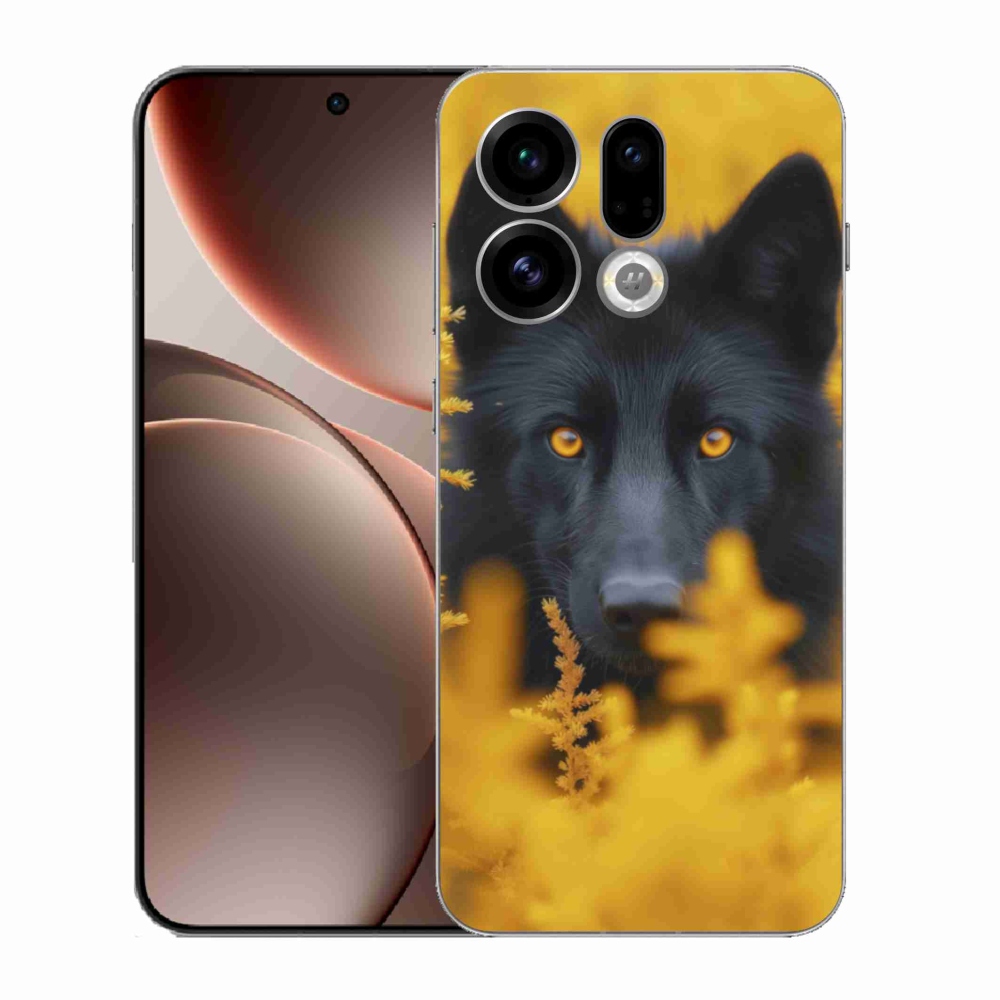 Gelový kryt mmCase na Oppo Find X9 - černý vlk 2
