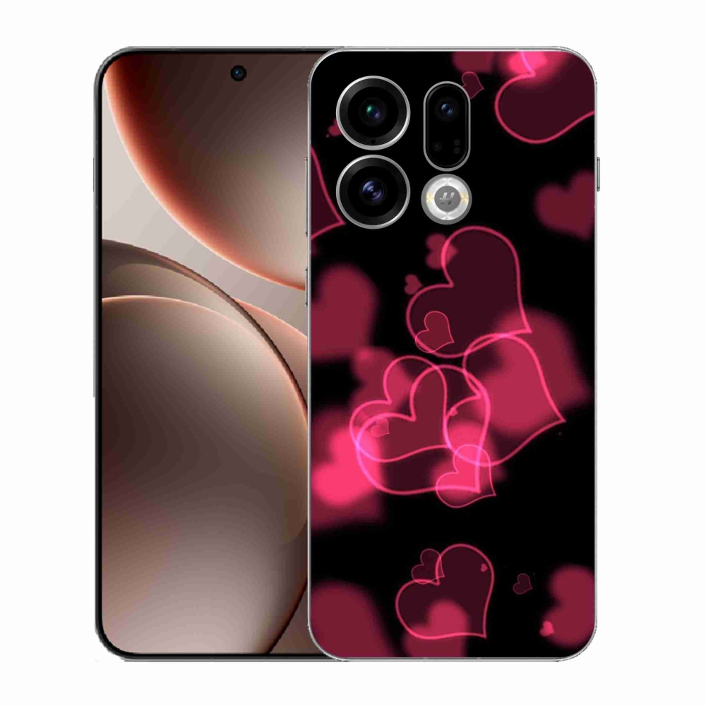 Gelový kryt mmCase na Oppo Find X9 - červená srdíčka