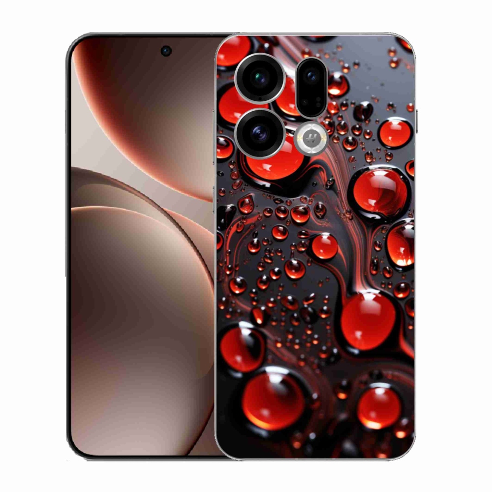 Gelový kryt mmCase na Oppo Find X9 - červené kapky 2
