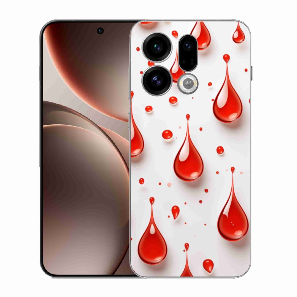 Gelový kryt mmCase na Oppo Find X9 - červené kapky