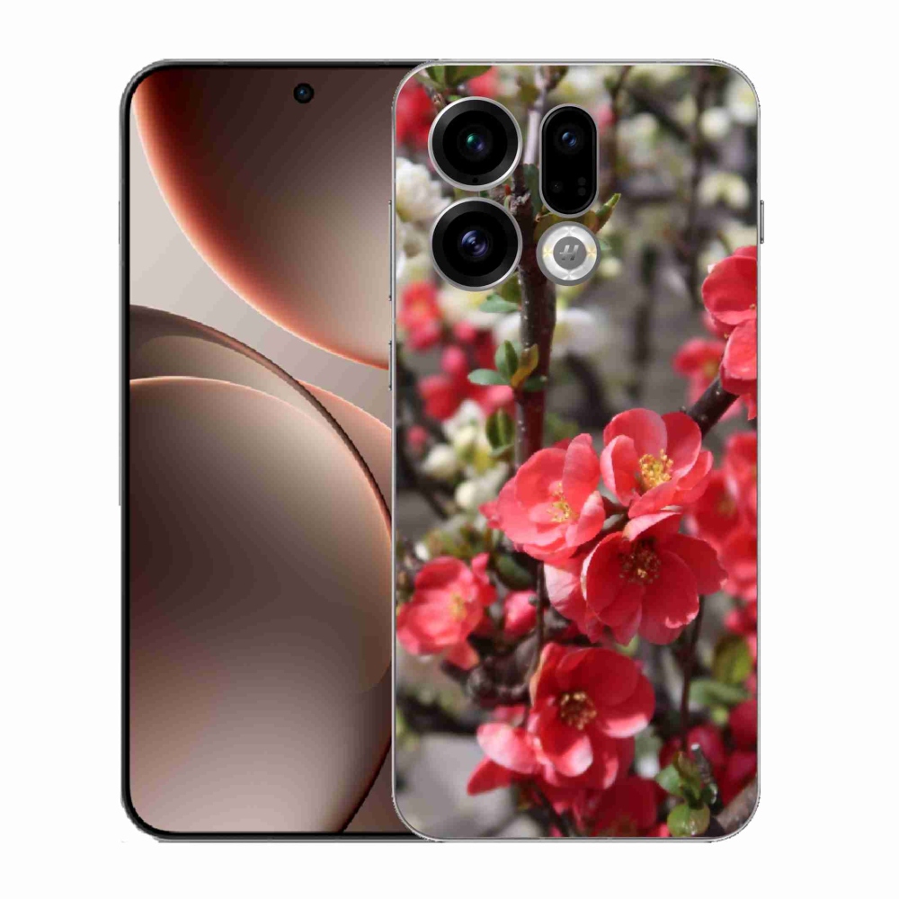 Gelový kryt mmCase na Oppo Find X9 - červené květy