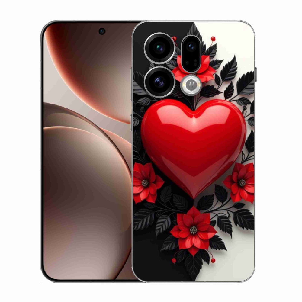 Gelový kryt mmCase na Oppo Find X9 - červené srdce