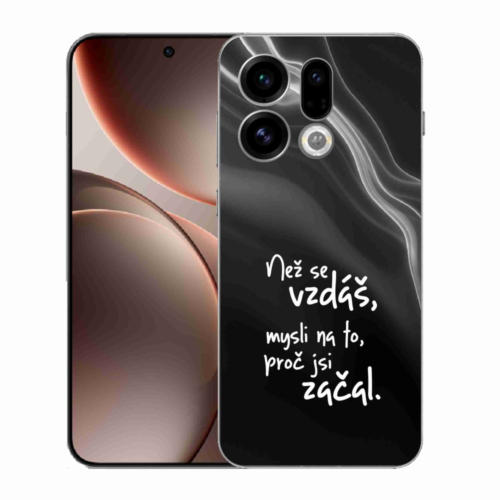 Gelový kryt mmCase na Oppo Find X9 - citát 2 černé pozadí