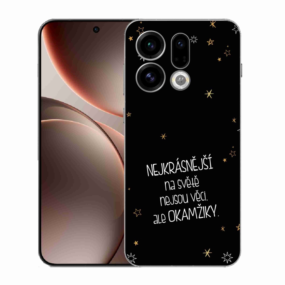 Gelový kryt mmCase na Oppo Find X9 - citát 4 černé pozadí