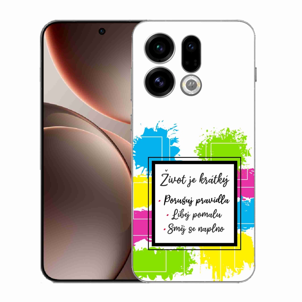 Gelový kryt mmCase na Oppo Find X9 - citát 5 bílé pozadí