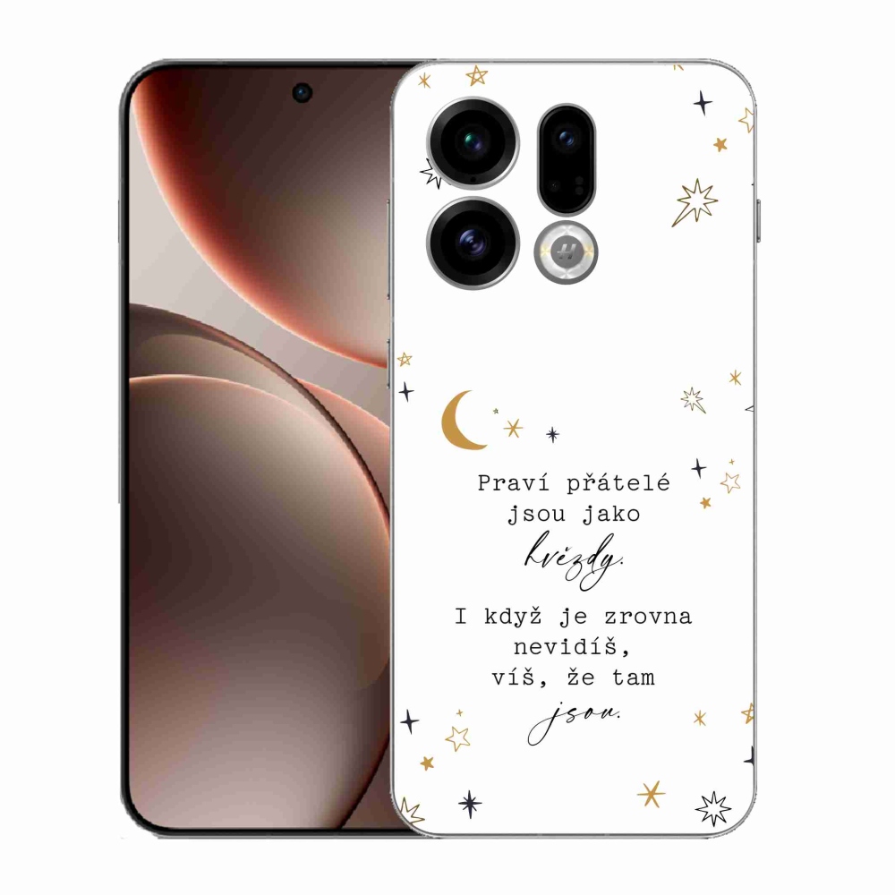 Gelový kryt mmCase na Oppo Find X9 - citát 6 bílé pozadí