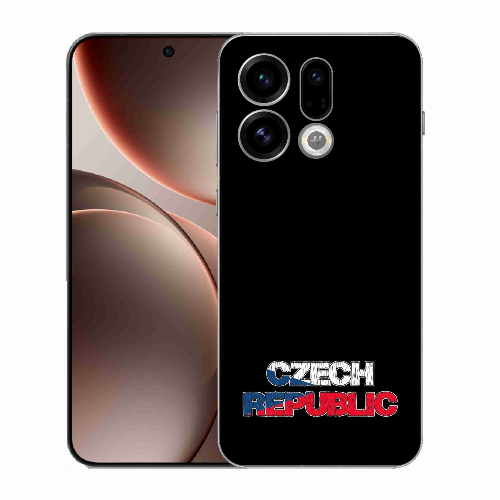 Gelový kryt mmCase na Oppo Find X9 - Czech Republic černé pozadí