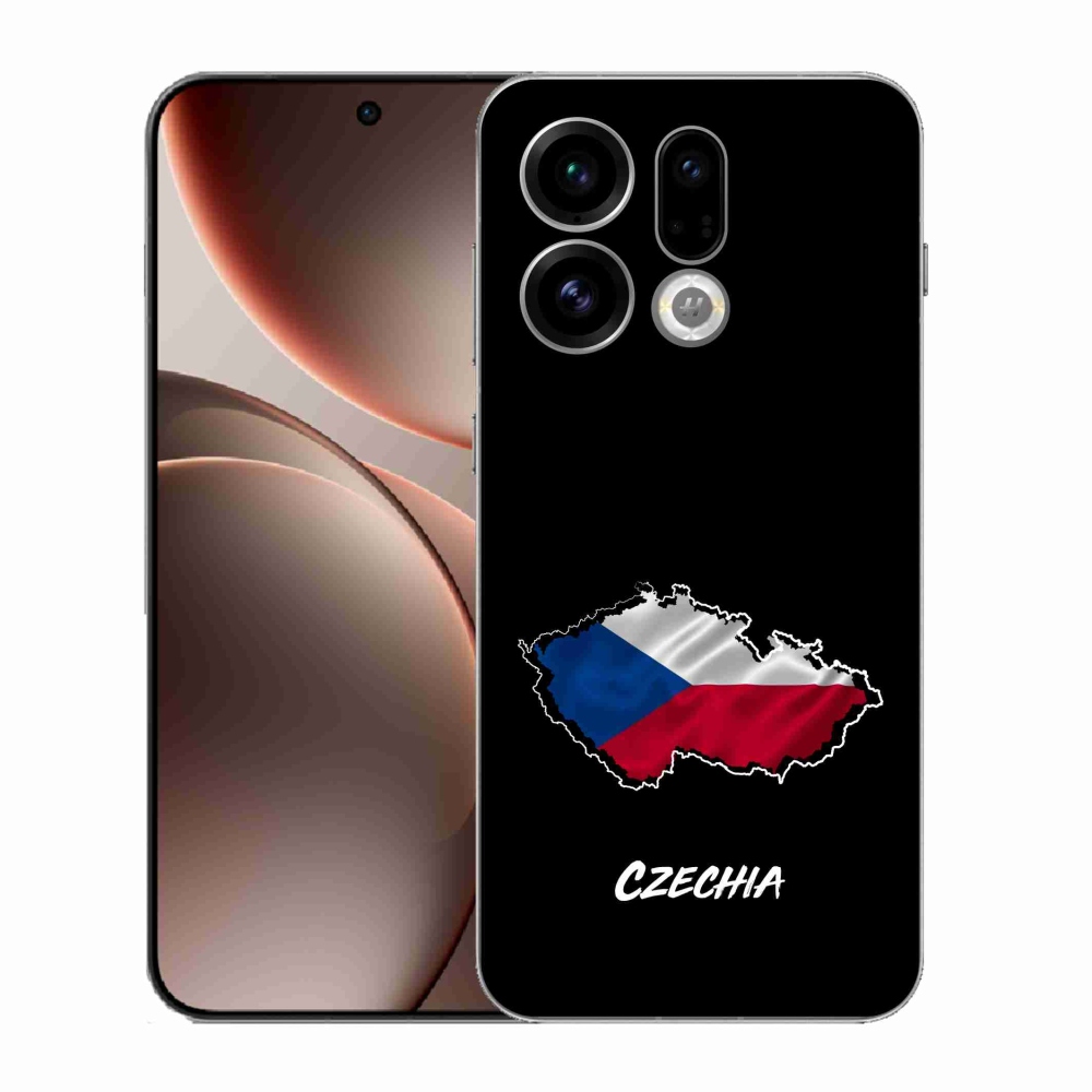 Gelový kryt mmCase na Oppo Find X9 - Czechia černé pozadí