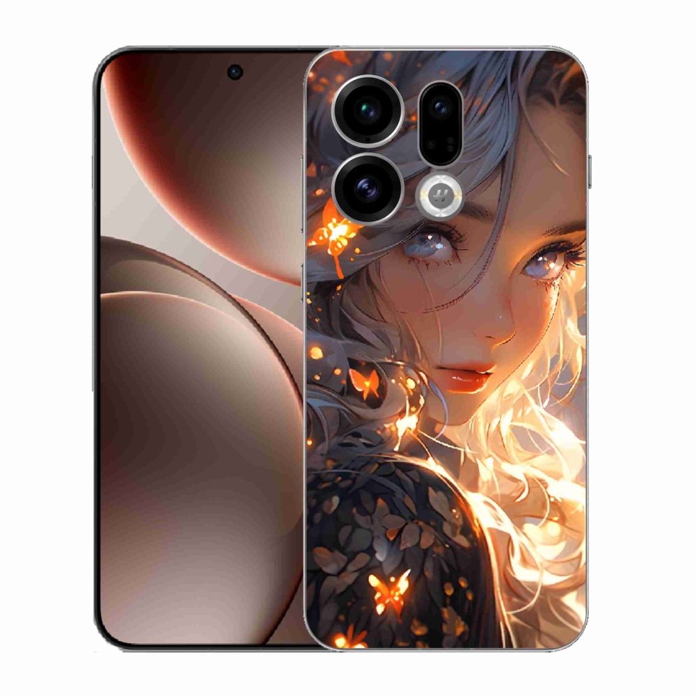 Gelový kryt mmCase na Oppo Find X9 - dívka a motýli