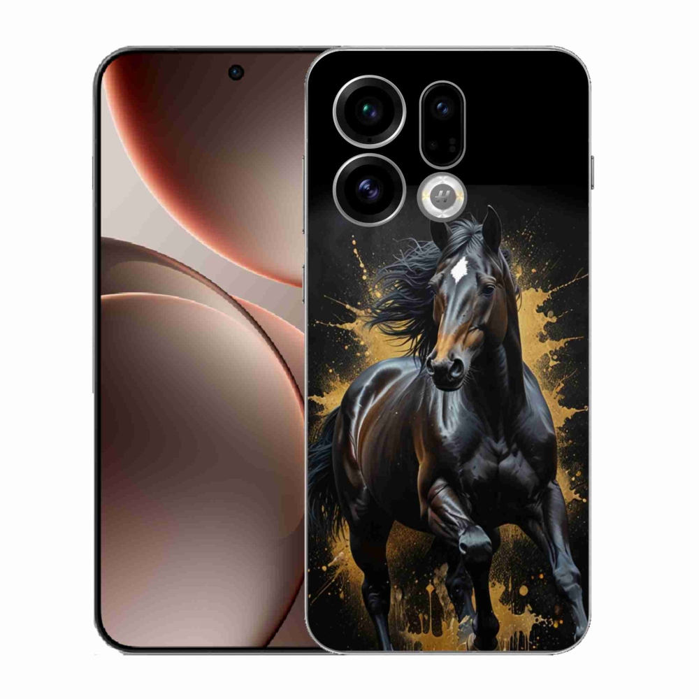 Gelový kryt mmCase na Oppo Find X9 - elegantní černý hřebec