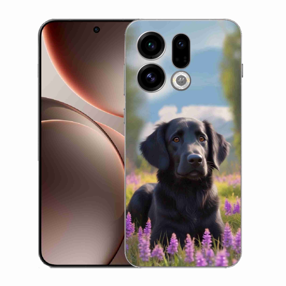 Gelový kryt mmCase na Oppo Find X9 - elegantní černý retrívr