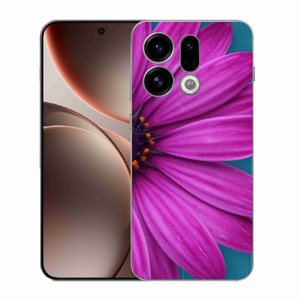 Gelový kryt mmCase na Oppo Find X9 - fialová kopretina