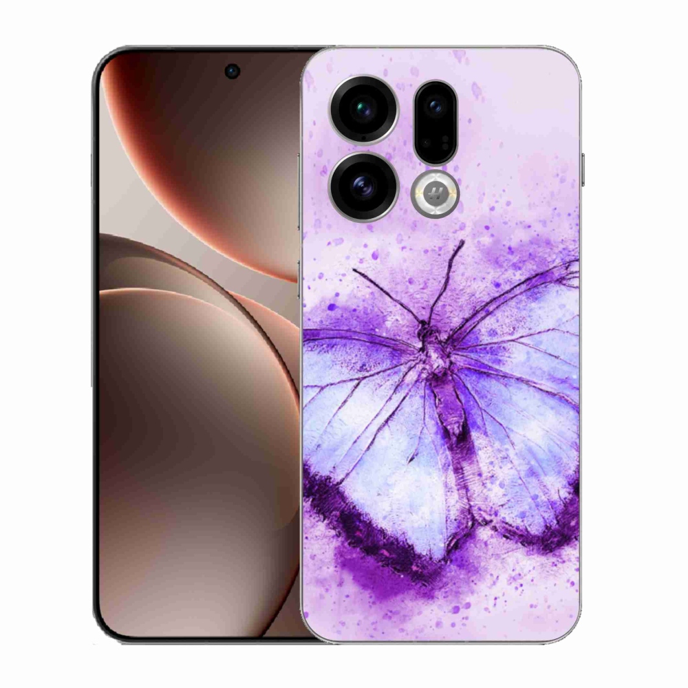Gelový kryt mmCase na Oppo Find X9 - fialový motýl