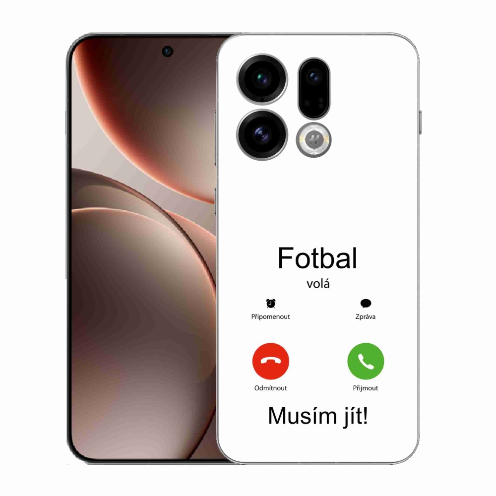 Gelový kryt mmCase na Oppo Find X9 - fotbal volá bílé pozadí