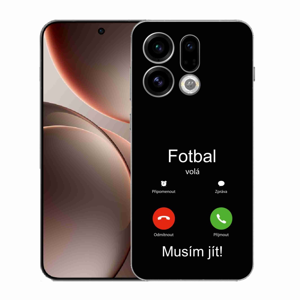 Gelový kryt mmCase na Oppo Find X9 - fotbal volá černé pozadí