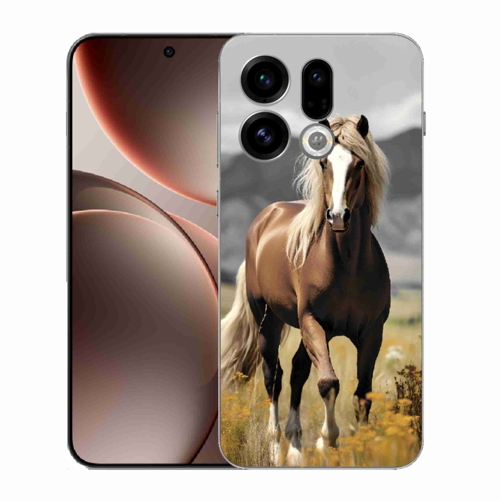 Gelový kryt mmCase na Oppo Find X9 - hnědý kůň 1
