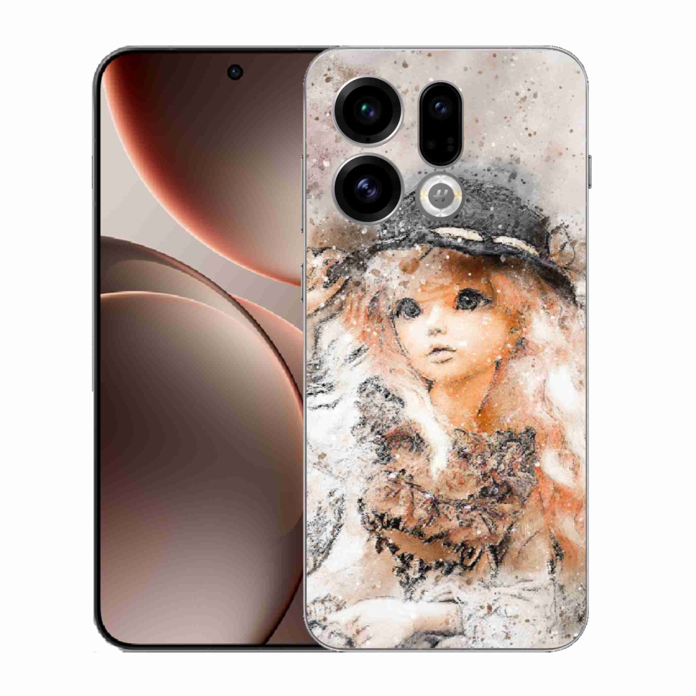Gelový kryt mmCase na Oppo Find X9 - holčička s kloboukem