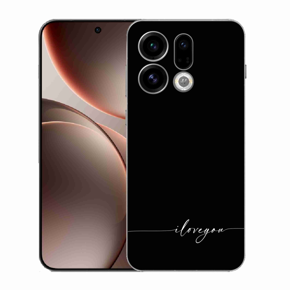 Gelový kryt mmCase na Oppo Find X9 - I love you černé pozadí